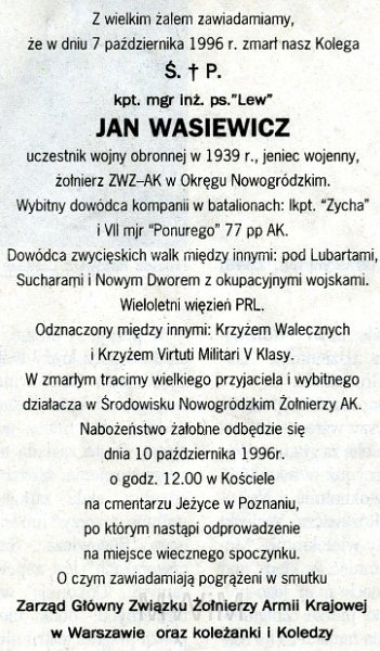 nek 10.jpg - Dok. Nekrologi żołnierzy AK okręgu Nowogródzkiego – wycinki z prasy, lata 80/90-te XX wieku.